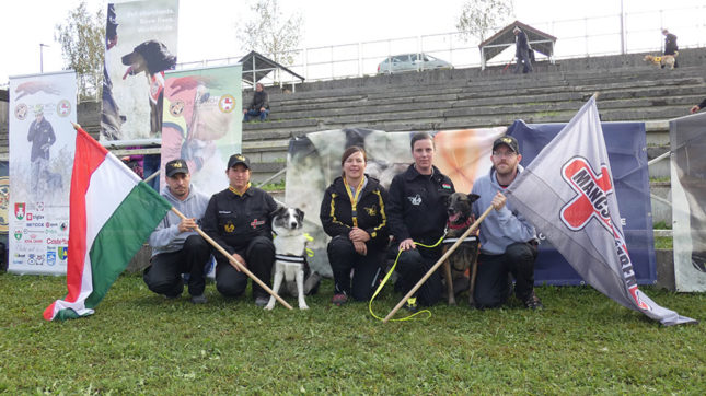 Hungarians competing in the Rescue Dog World Championships